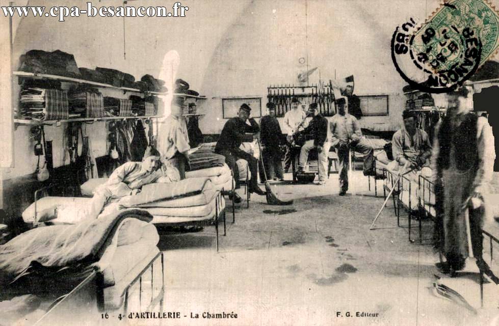 16 - 4e d'ARTILLERIE - La Chambrée